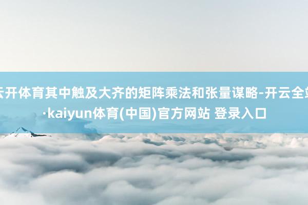 云开体育其中触及大齐的矩阵乘法和张量谋略-开云全站·kaiyun体育(中国)官方网站 登录入口