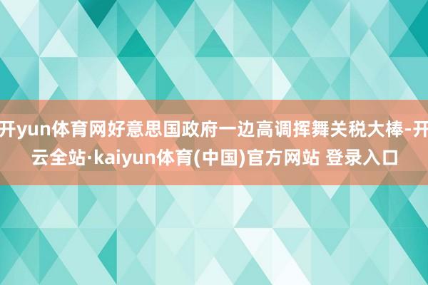 开yun体育网好意思国政府一边高调挥舞关税大棒-开云全站·kaiyun体育(中国)官方网站 登录入口