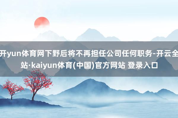 开yun体育网下野后将不再担任公司任何职务-开云全站·kaiyun体育(中国)官方网站 登录入口