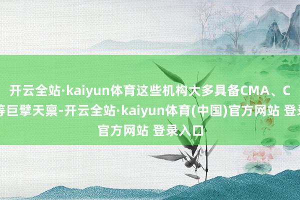 开云全站·kaiyun体育这些机构大多具备CMA、CNAS等巨擘天禀-开云全站·kaiyun体育(中国)官方网站 登录入口