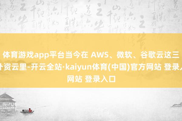 体育游戏app平台当今在 AWS、微软、谷歌云这三家外资云里-开云全站·kaiyun体育(中国)官方网站 登录入口