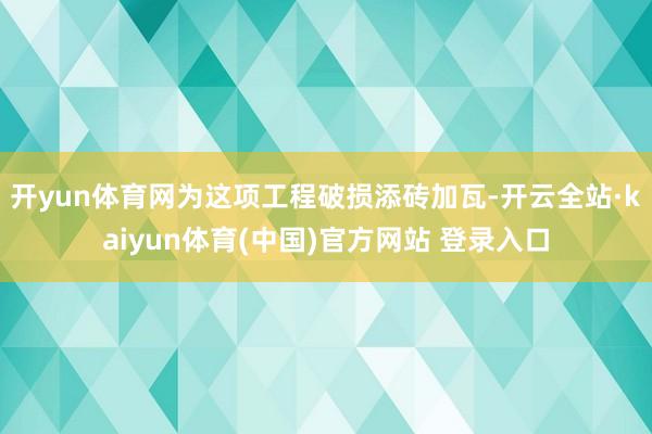 开yun体育网为这项工程破损添砖加瓦-开云全站·kaiyun体育(中国)官方网站 登录入口