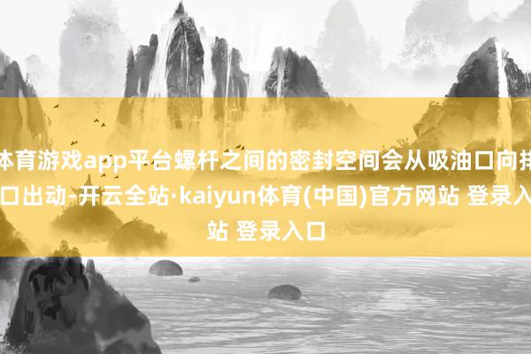体育游戏app平台螺杆之间的密封空间会从吸油口向排油口出动-开云全站·kaiyun体育(中国)官方网站 登录入口